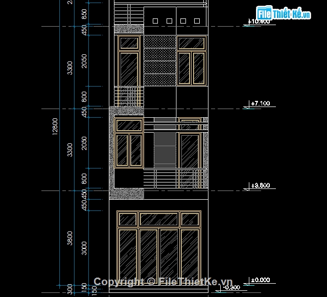 Bản vẽ,Bản vẽ nhà phố,Bản vẽ autocad,nhà phố 4 x 18.5m